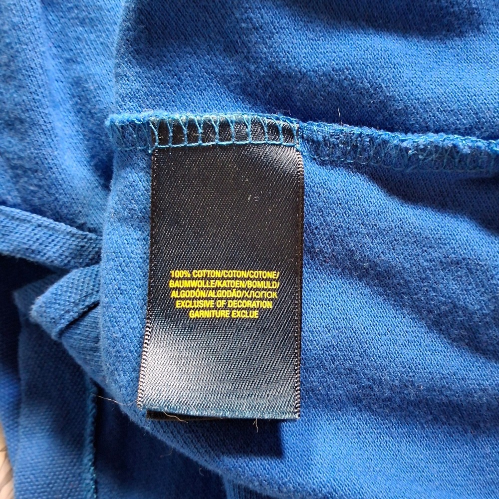 Polo Ralph Lauren Mens Big Pony Polo Shirt Blue Yellow XL 18-20 Short Sleeve - Picture 6 of 6